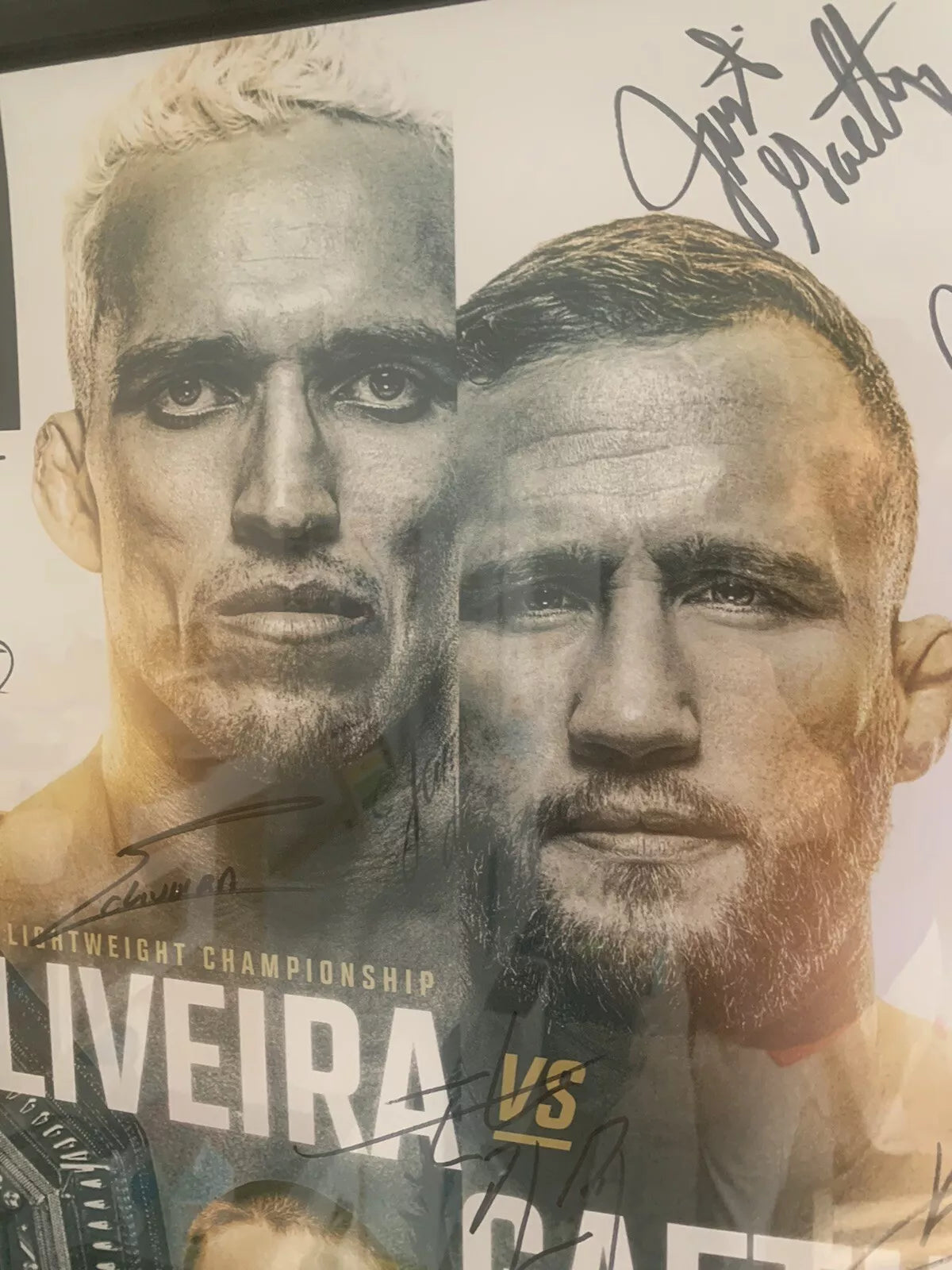 UFC 274 Charles Oliveira vs. Justin Gaethje Signed Poster SBC