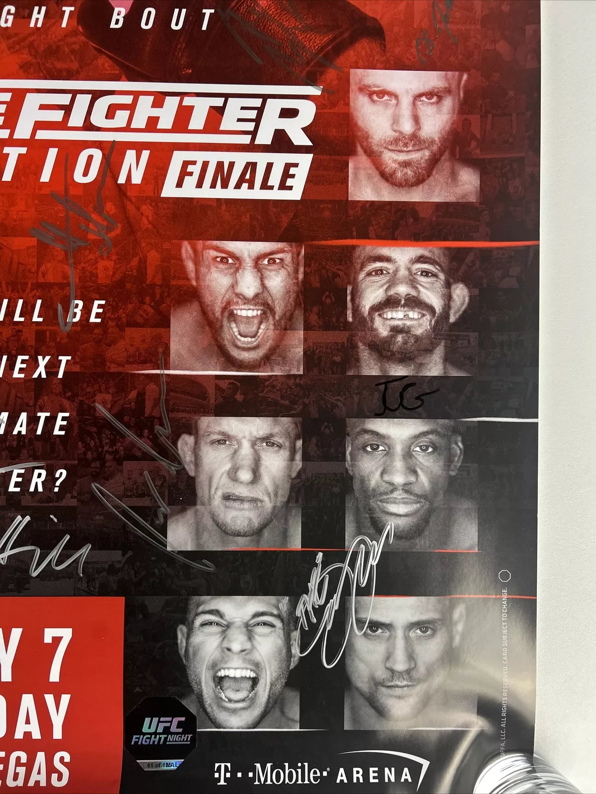 UFC TUF 25 Finale Justin Gaethje Vs Michael Johnson signed event poster SBC RARE