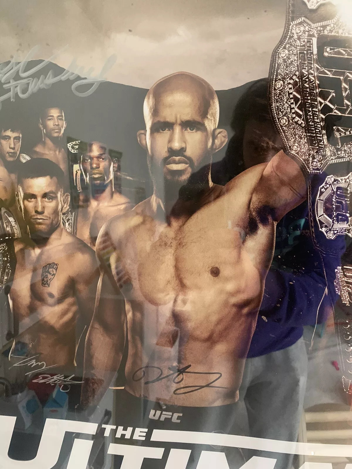 TUF 24 Finale Tournament of champions Mighty Mouse signed poster SBC UFC