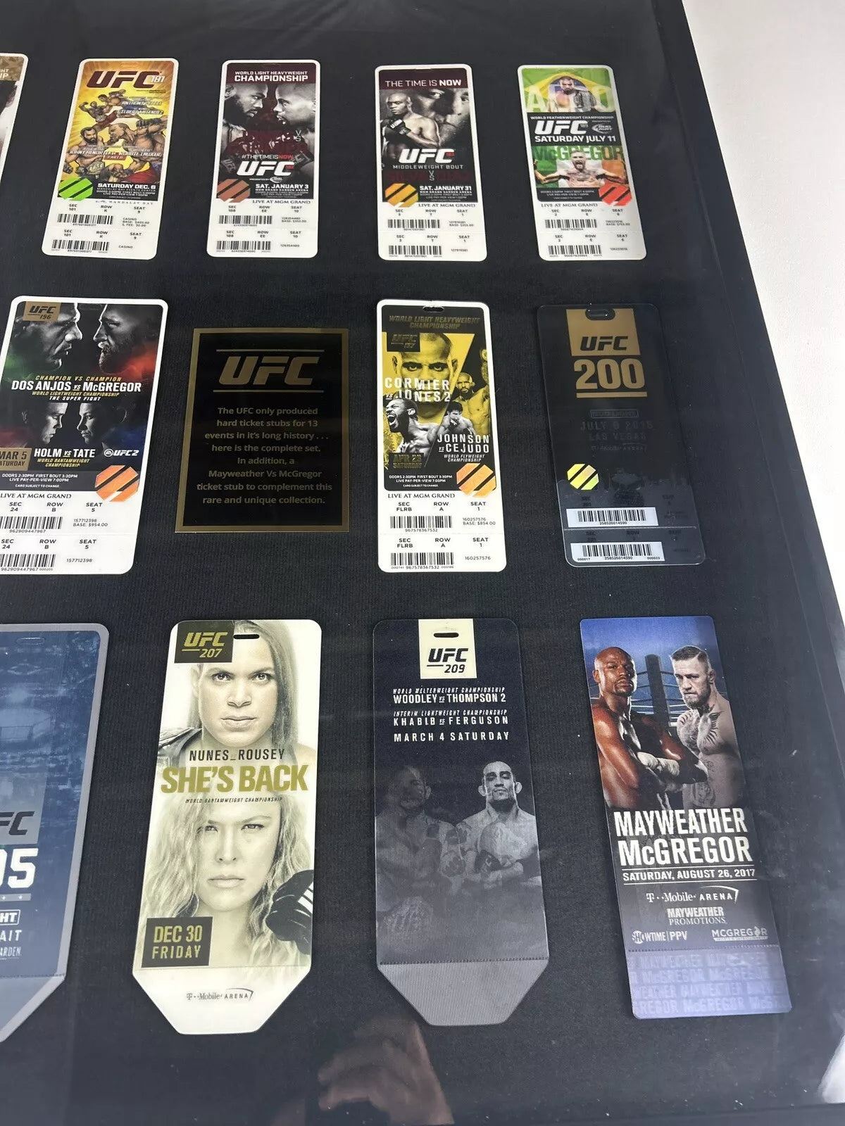 Complete collection of every UFC event that used a hard ticket stub