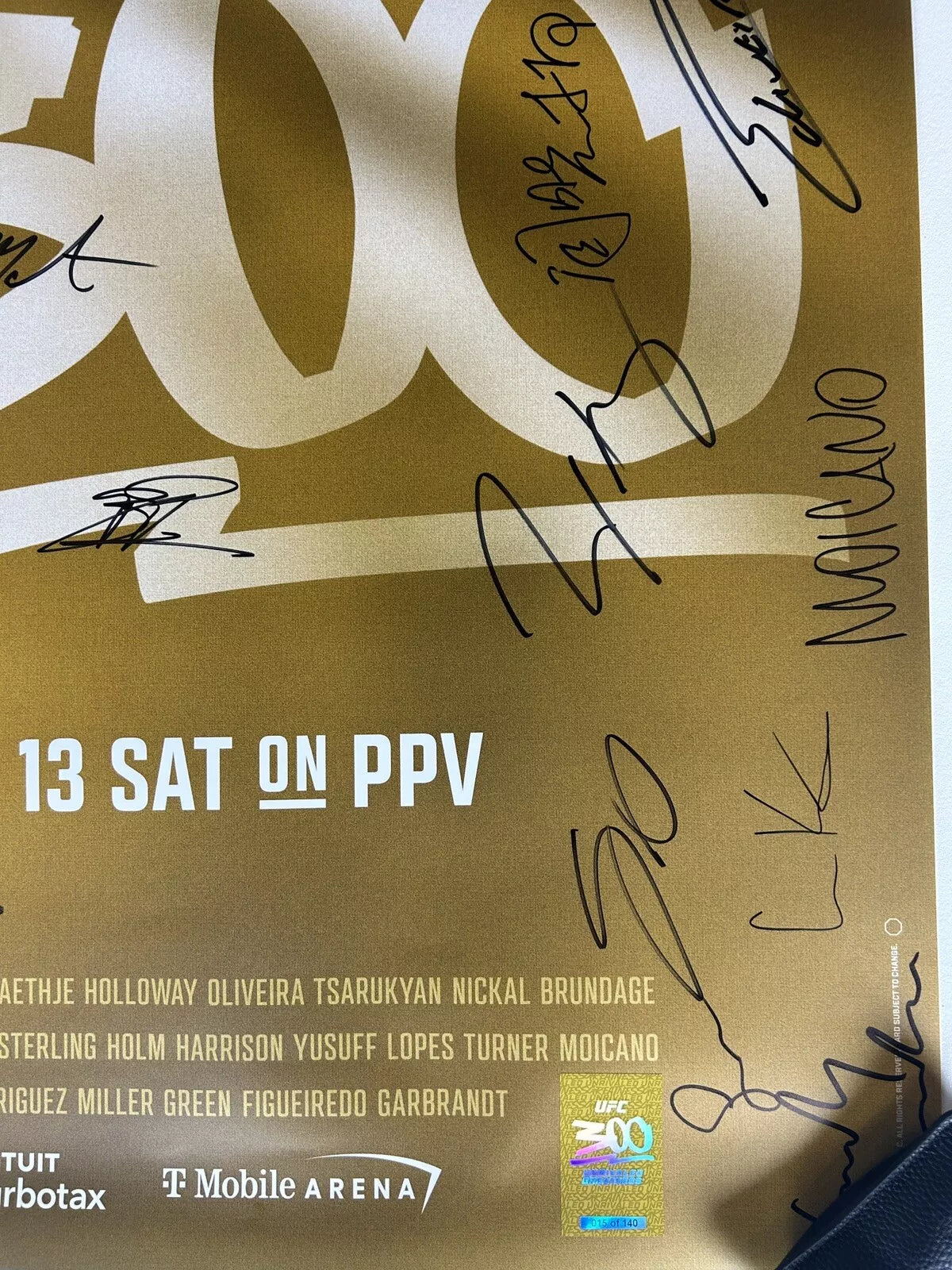 UFC 300 Signed Event Poster SBC, Cody Brundage actual Poster 15/140
