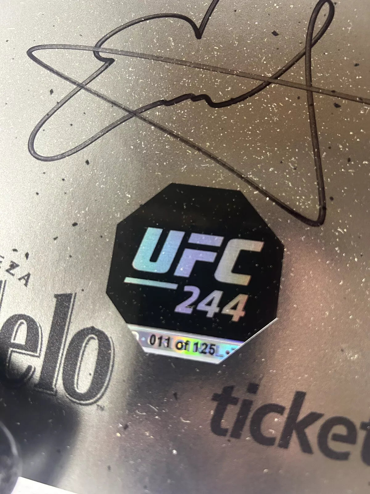 BMF 1 UFC 244 Jorge Masvidal Vs Nate Diaz Signed Event Poster SBC (damage)