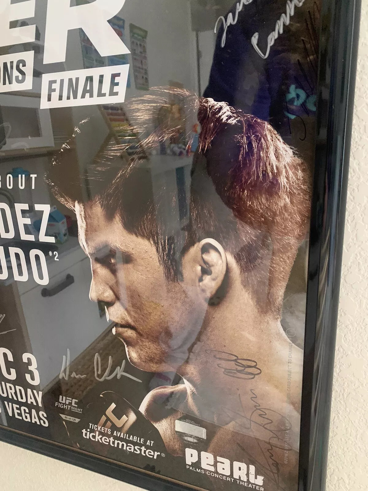 TUF 24 Finale Tournament of champions Mighty Mouse signed poster SBC UFC