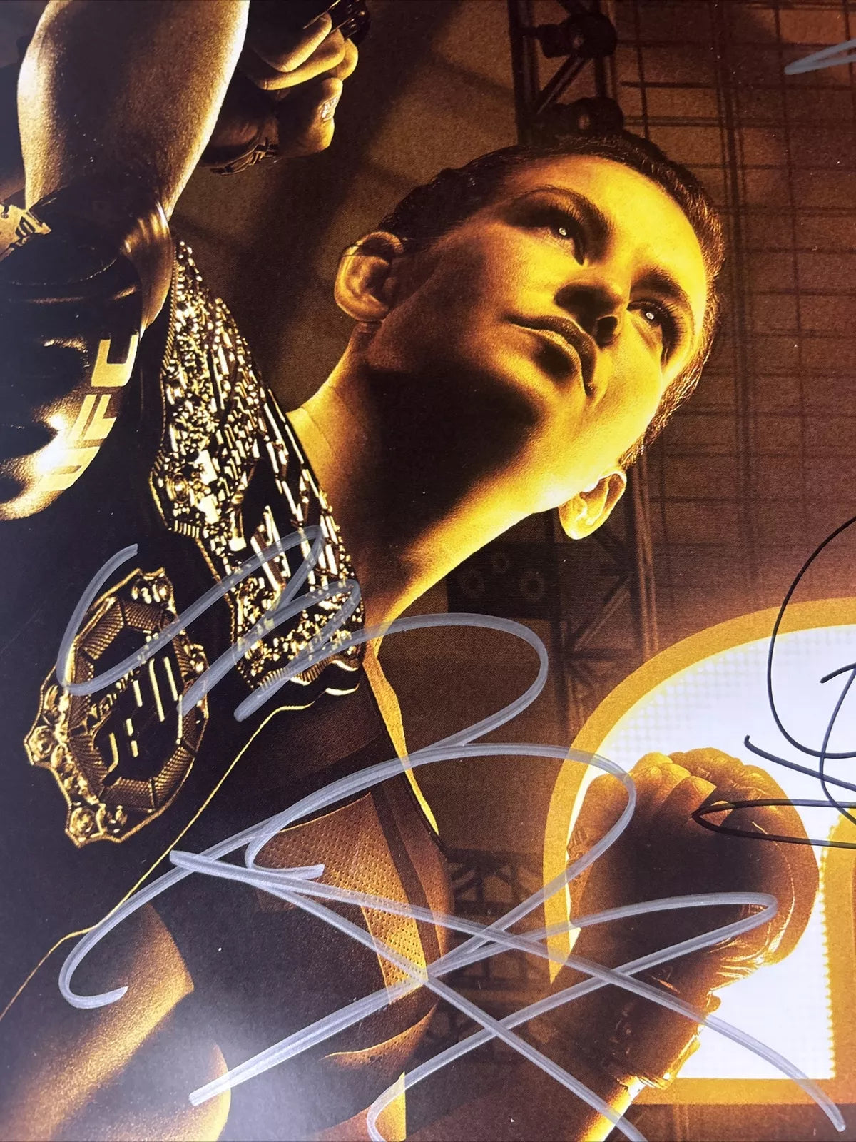 UFC 200 Miesha Tate Vs Amanda Nunes Signed Event Poster SBC FREE Ticket Stub