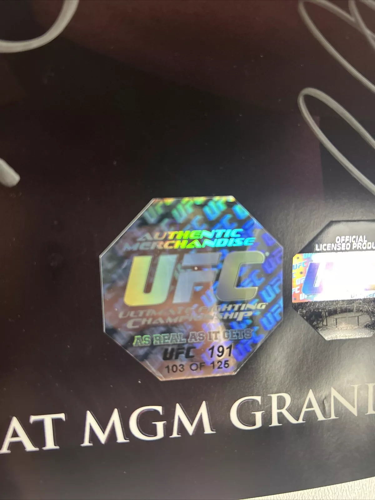 UFC 191 Might Mouse Vs Dodson 2 Signed Event Poster SBC