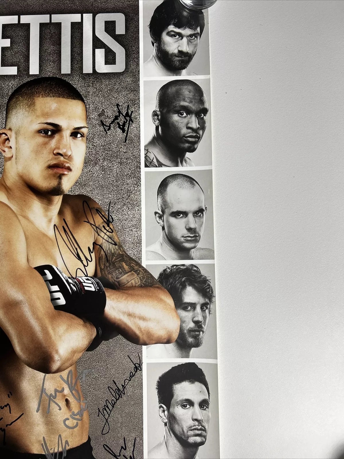 TUF 13 Lesnar Vs JDS Finale UFC SIgned Event Poster SBC Tony Ferguson FREE Fight worn Gear