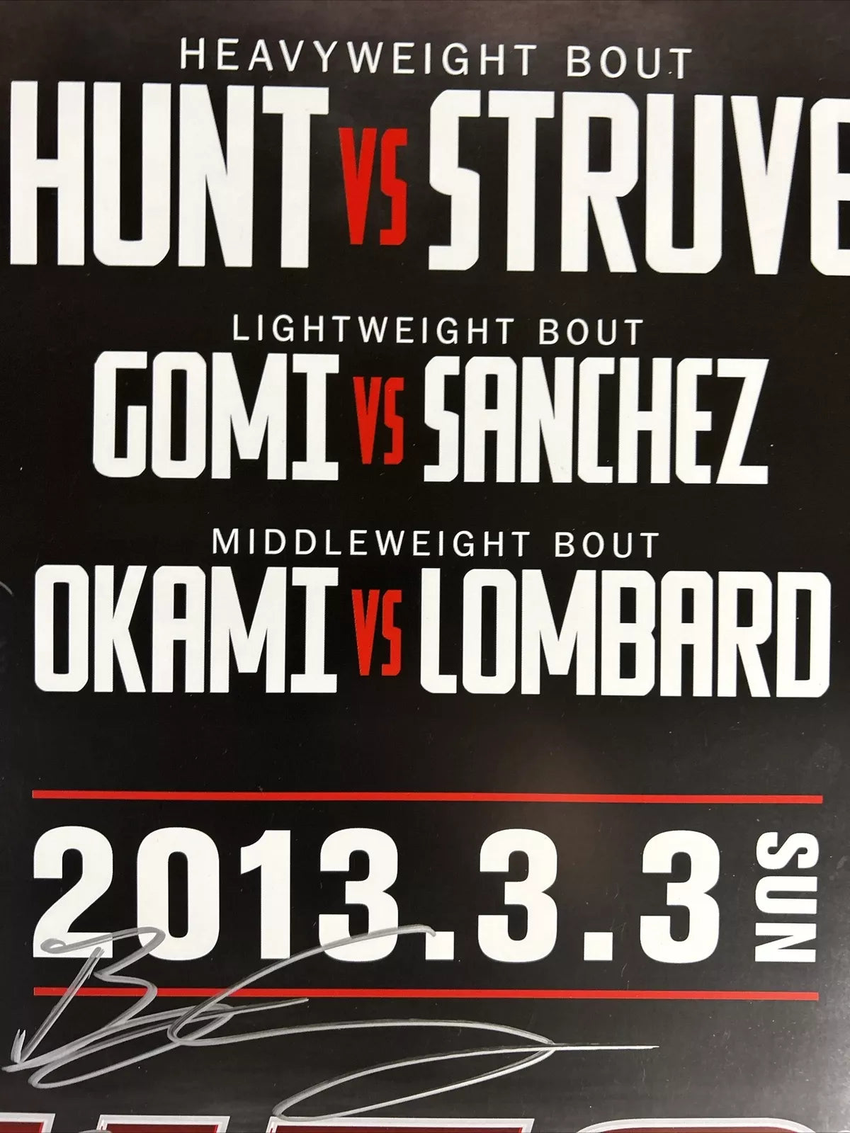 UFC on Fuel TV: Silva vs Brian Stann Signed Event Poster SBC JAPAN