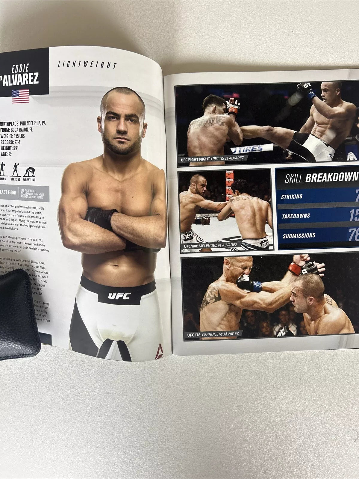 UFC Rafael 'RDA" Dos Anjos VS Eddie Alvarez Signed Event Poster SBC FREE Program