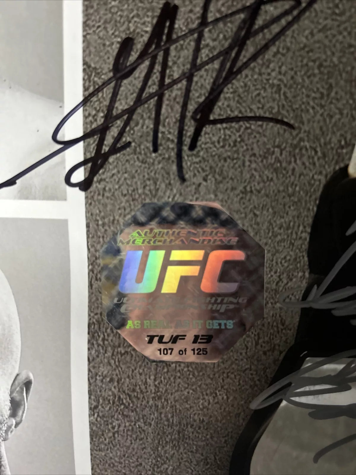 TUF 13 Lesnar Vs JDS Finale UFC SIgned Event Poster SBC Tony Ferguson FREE Fight worn Gear