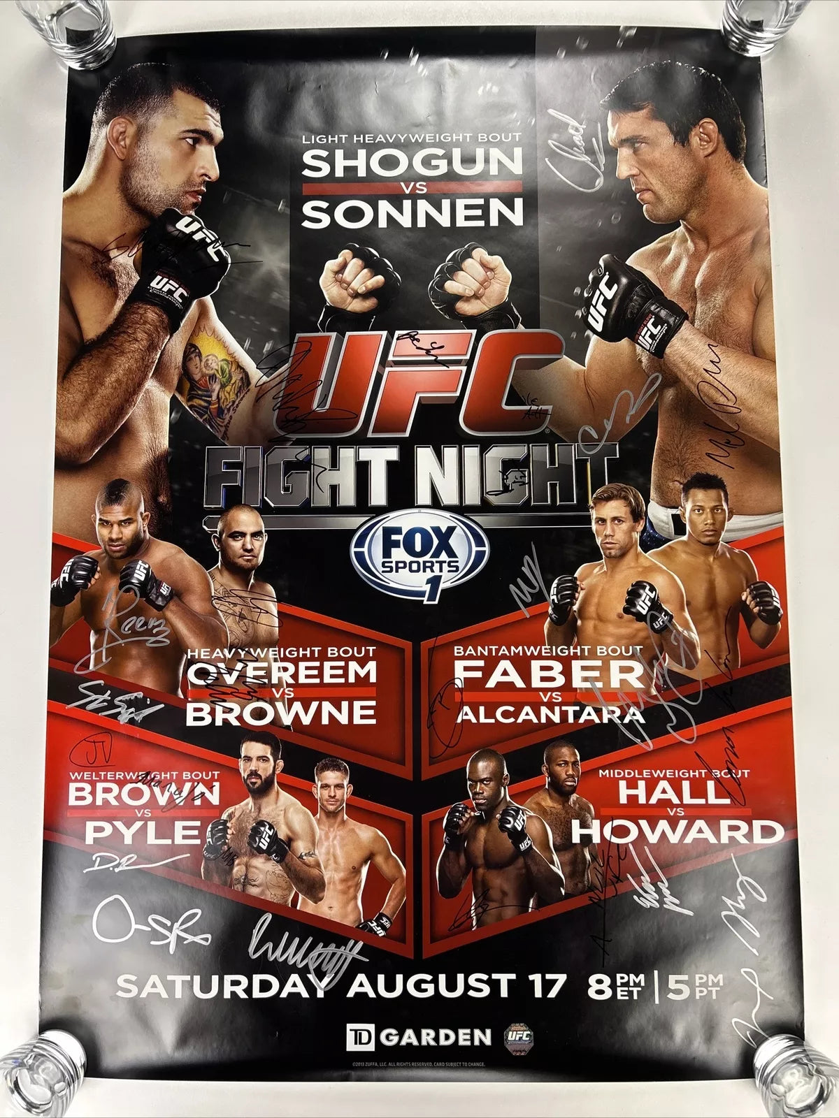 UFC Fight Night Conor McGregor Vs Max Holloway Signed Event Poster SBC Shogun Vs Sonnen
