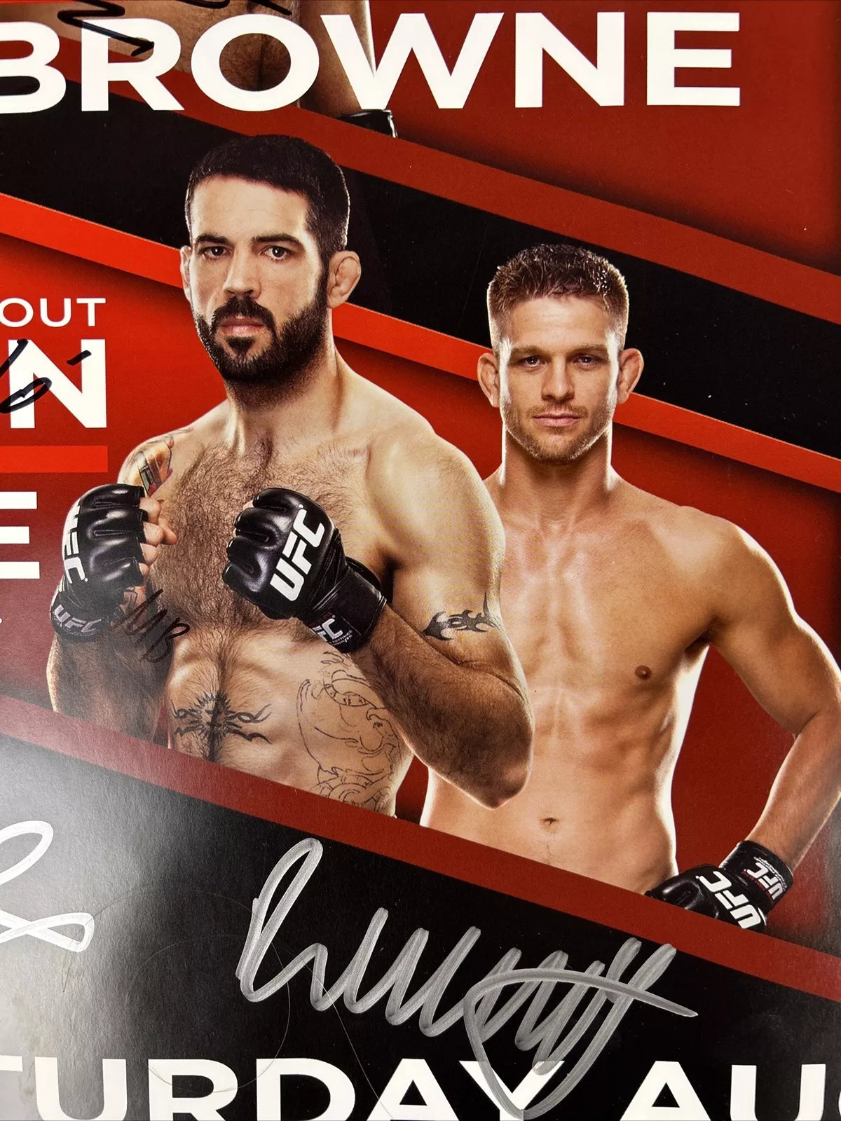 UFC Fight Night Conor McGregor Vs Max Holloway Signed Event Poster SBC Shogun Vs Sonnen