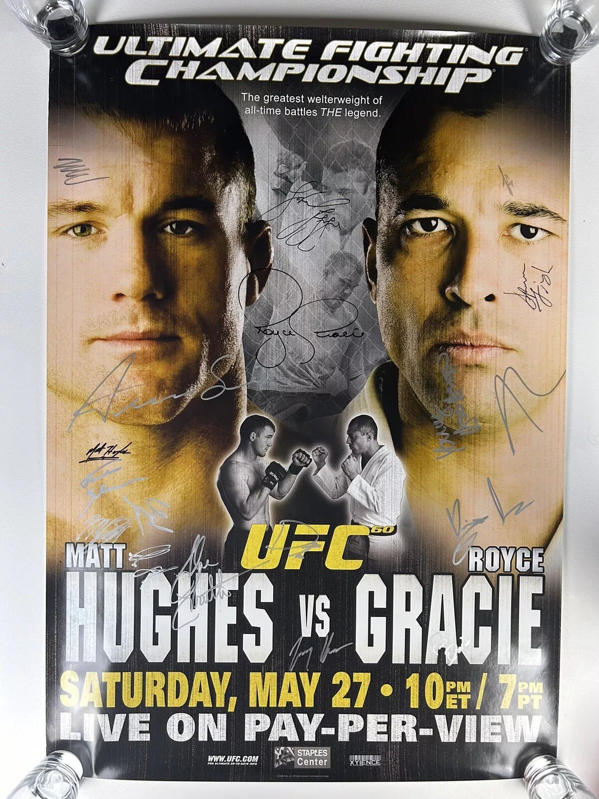 UFC 60 Matt Hughes Vs Royce Gracie Signed Event Poster SBC – MMA