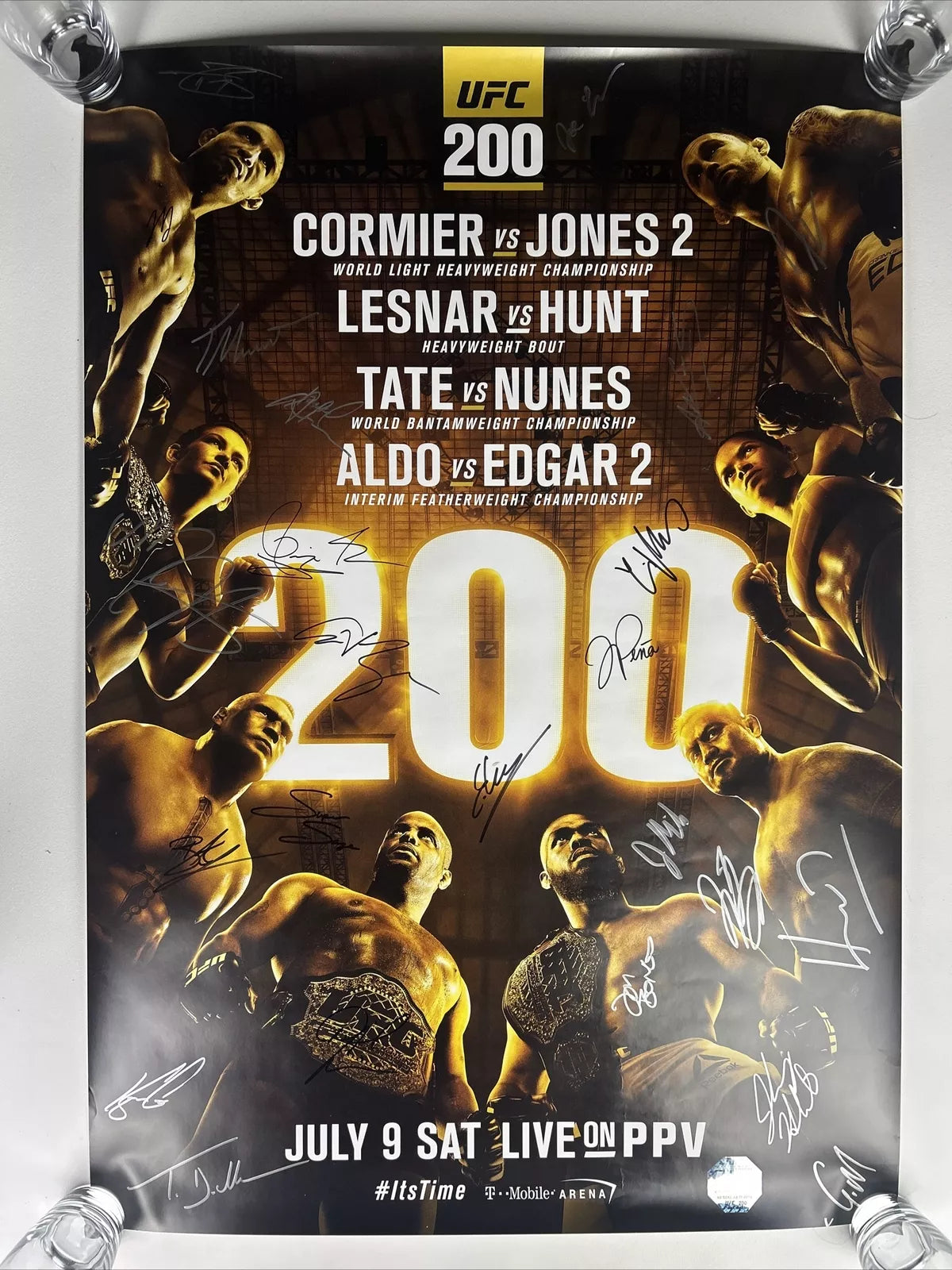 UFC 200 Miesha Tate Vs Amanda Nunes Signed Event Poster SBC FREE Ticket Stub