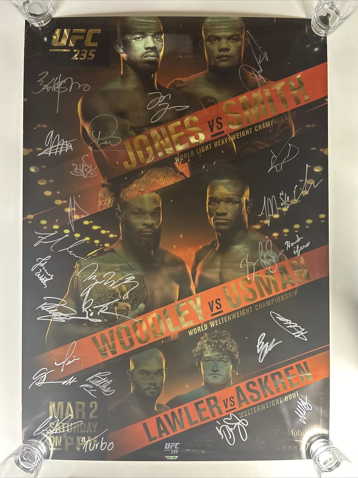 UFC 235 Jon Jones Vs Smith Signed Event Poster SBC