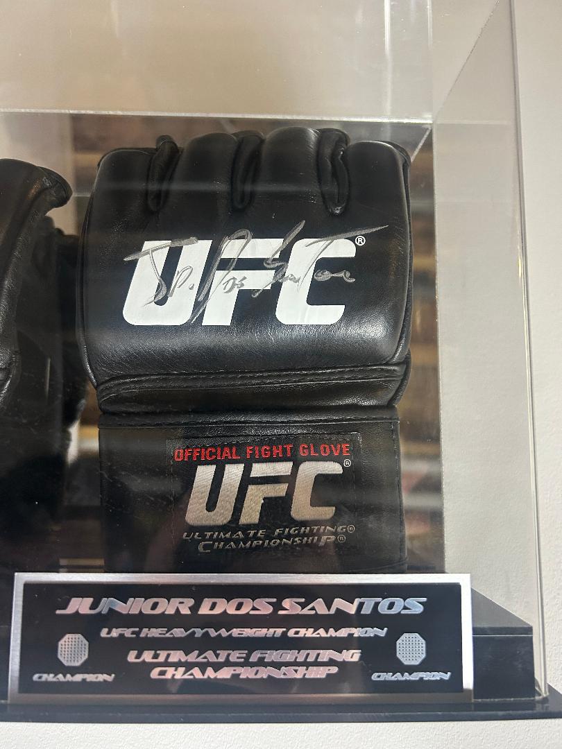 Cain Velasquez and Junior Dos Santos Signed Gloves