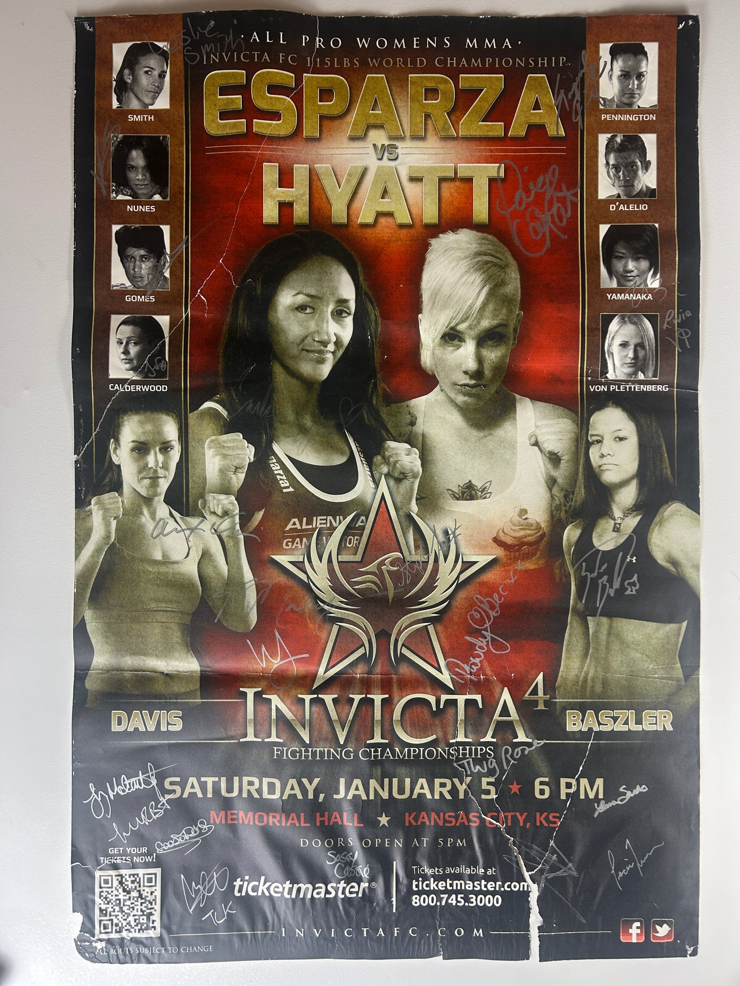 (BAD DAMAGE) Invicta 4 Signed Event Poster