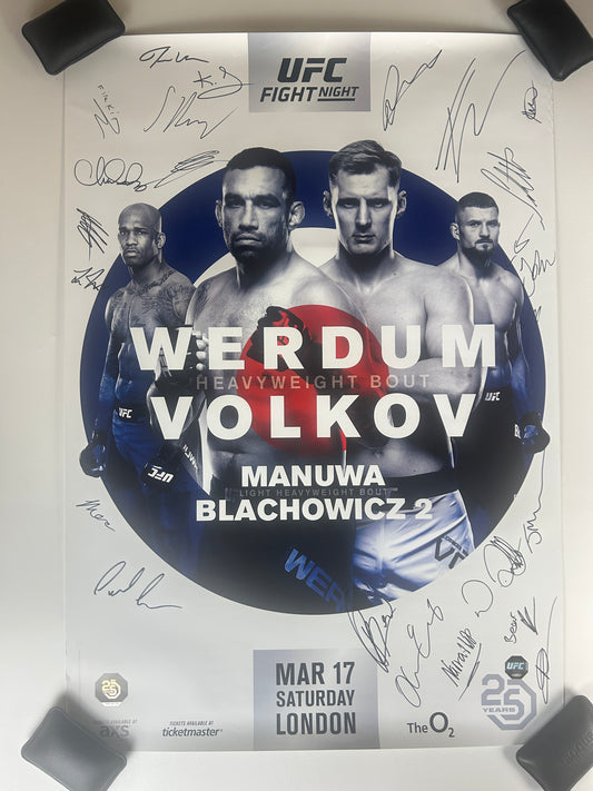 UFC Fight Night Werdum vs. Volkov Signed Event Poster LONDON