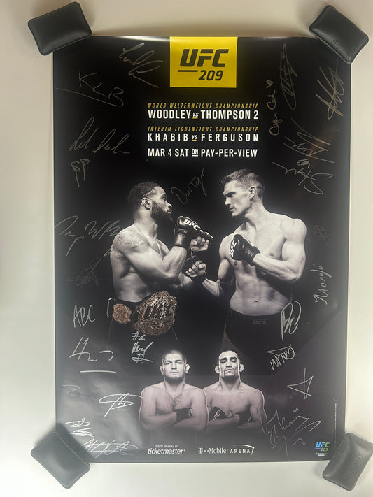 UFC 209: Woodley vs. Thompson 2 Signed Event Poster - Khabib