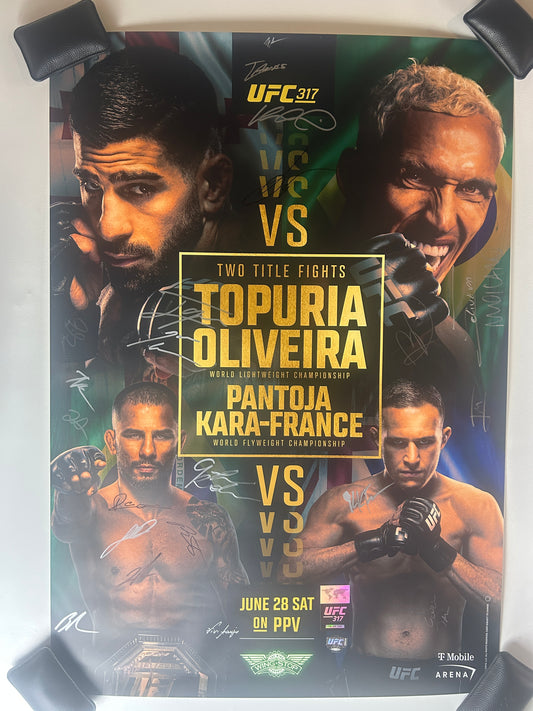 UFC 317: Ilia Topuria vs. Charles Oliveira Signed Event Poster