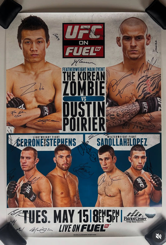 UFC on Fuel TV: The Korean Zombie vs. Dustin Poirier Signed Event Poster and Media Pass