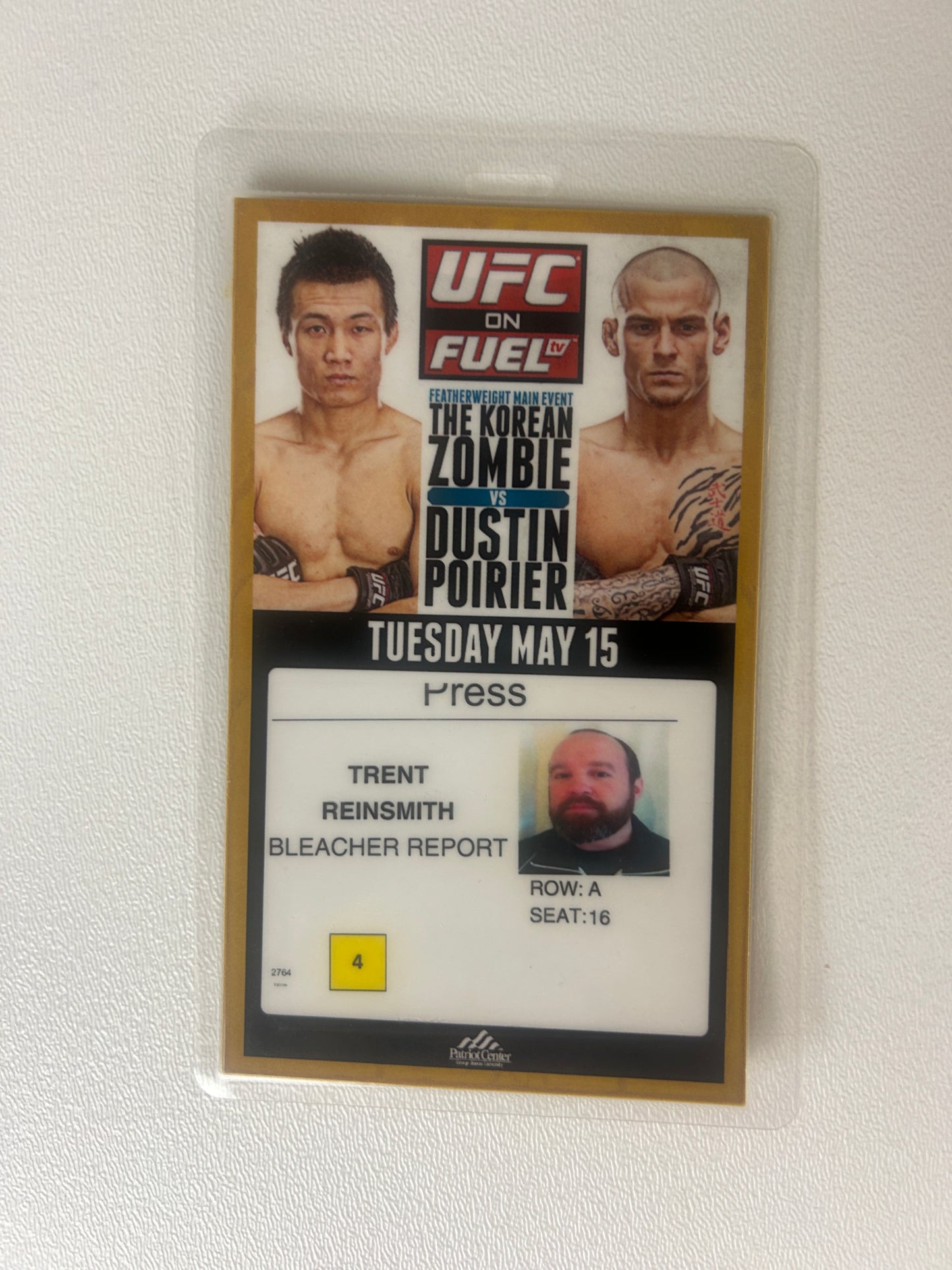 UFC on Fuel TV: The Korean Zombie vs. Dustin Poirier Signed Event Poster and Media Pass