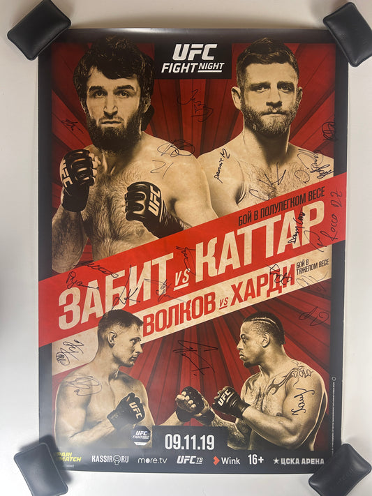 UFC Fight Night Zabit Magomedsharipov vs. Calvin Kattar Signed Event Poster