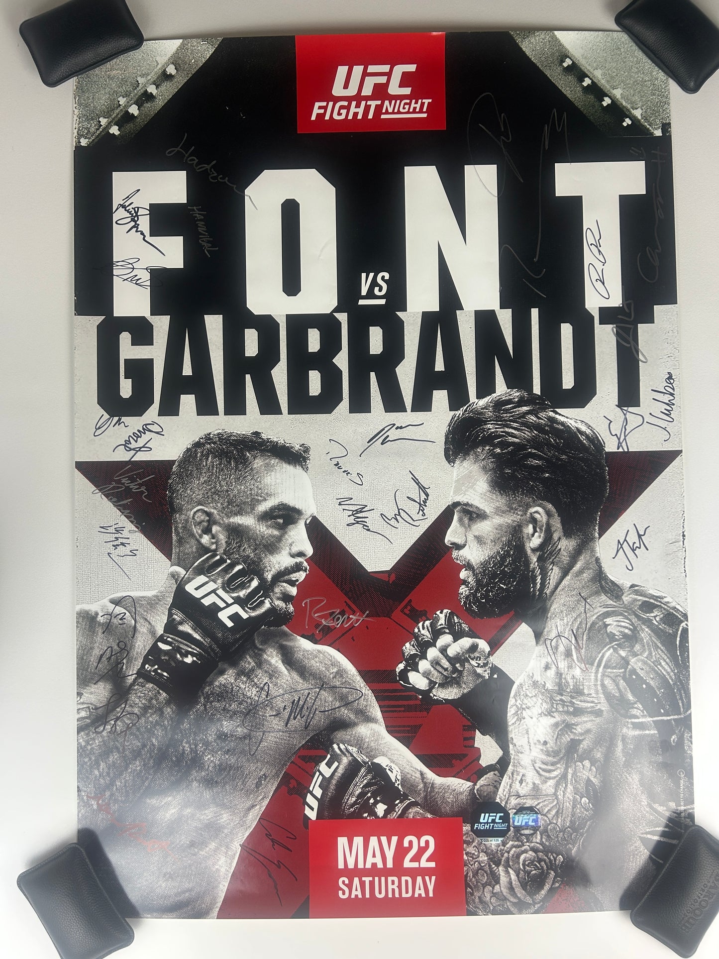 UFC Fight Night Rob Font vs. Cody Garbrandt Signed Event Poster