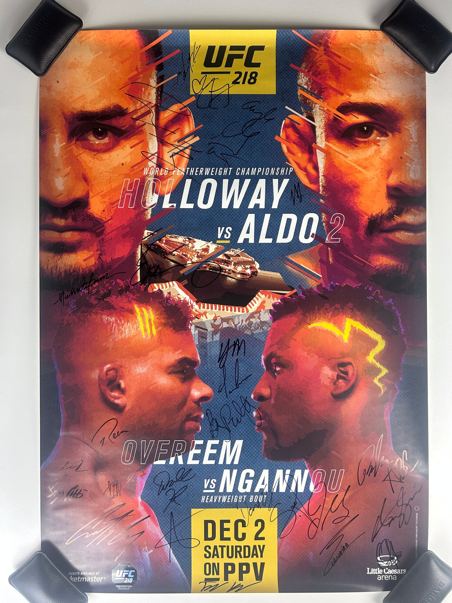 UFC 218 Max Holloway Vs Jose Aldo 2 Signed Event Poster
