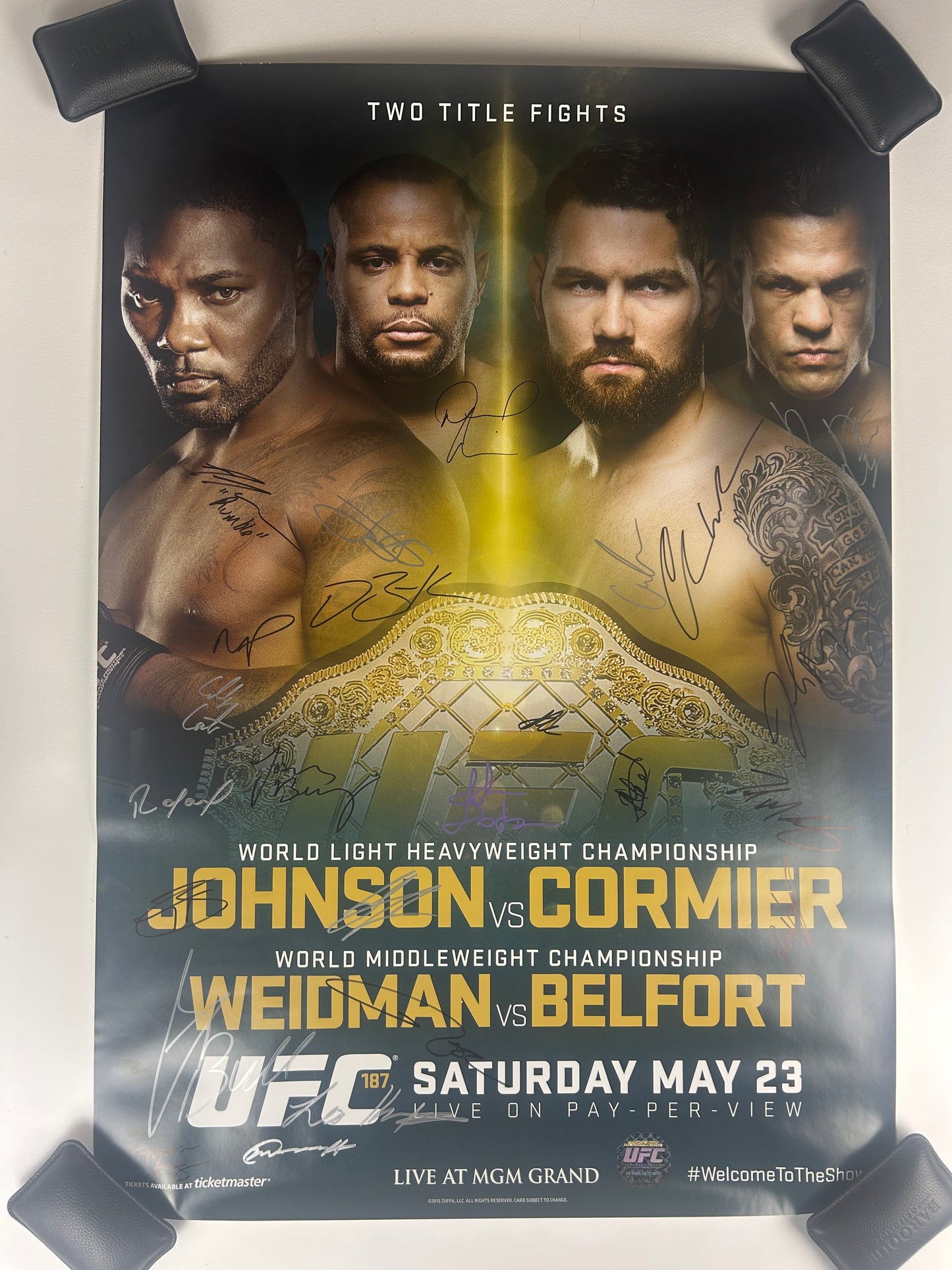 UFC 187 Daniel Cormier Vs Anthony Johnson Signed Event Poster