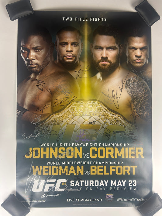 UFC 187 Daniel Cormier Vs Anthony Johnson Signed Event Poster
