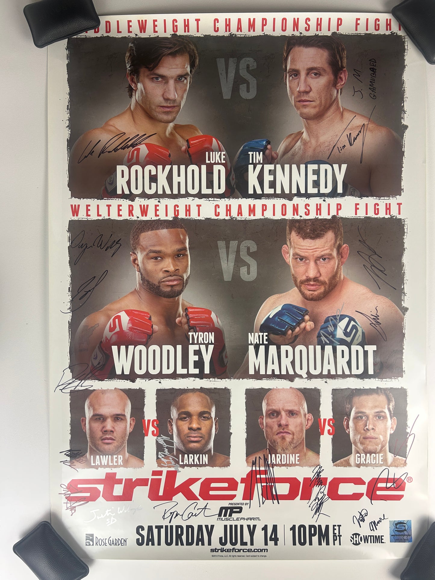 Strikeforce Luke Rockhold Vs Tim Kennedy Signed Event Poster