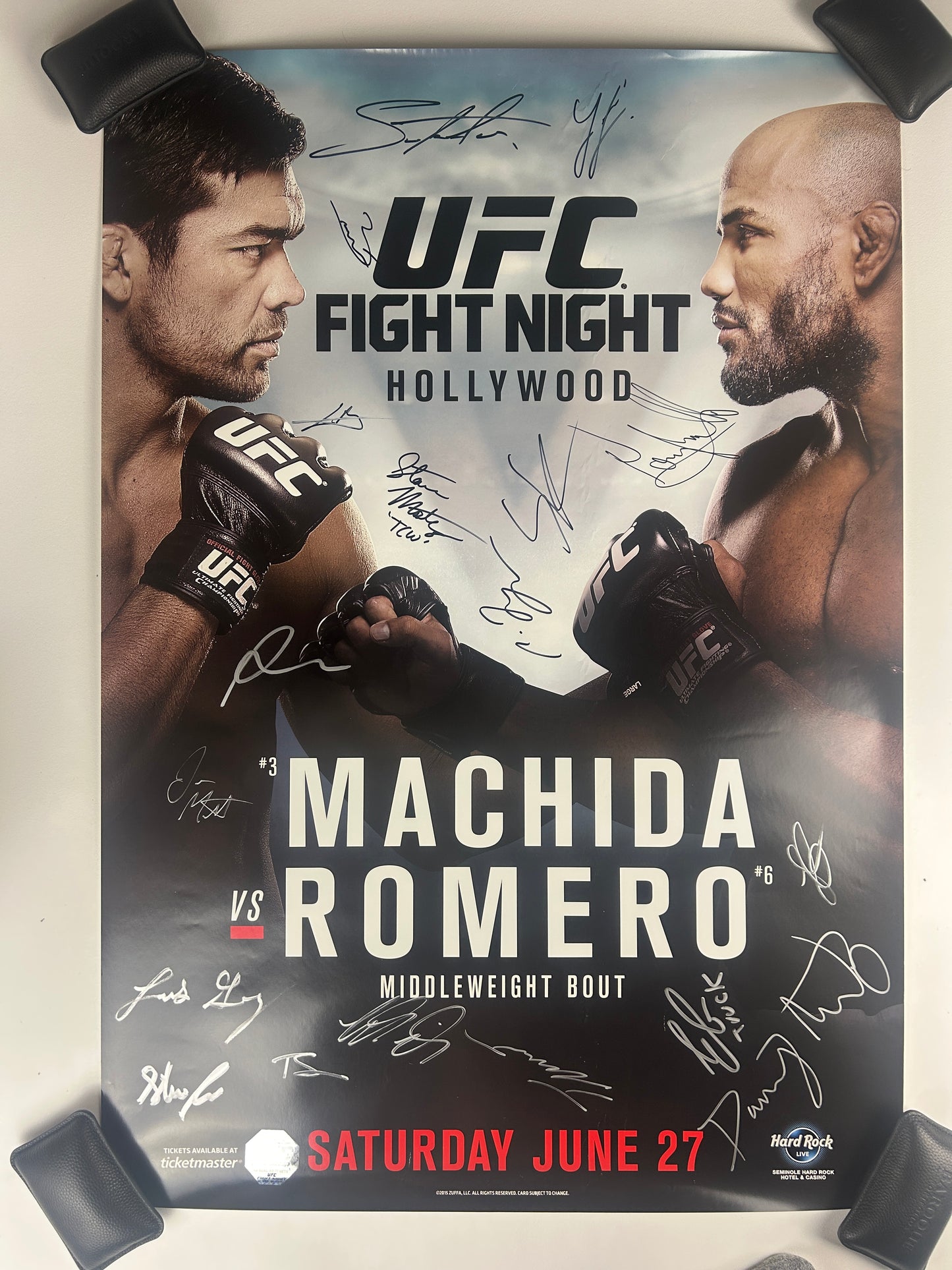 UFC Lyoto Machida Vs Yoel Romero Signed Event Poster