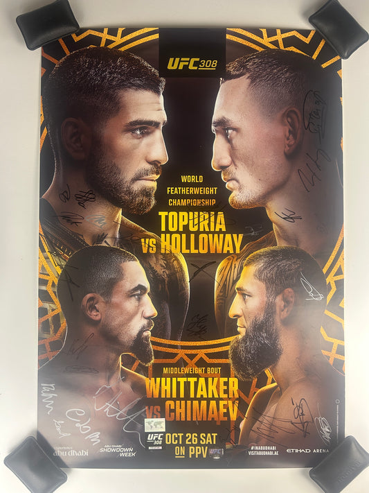UFC 308 Ilia Topuria vs. Max Holloway Signed Event Poster