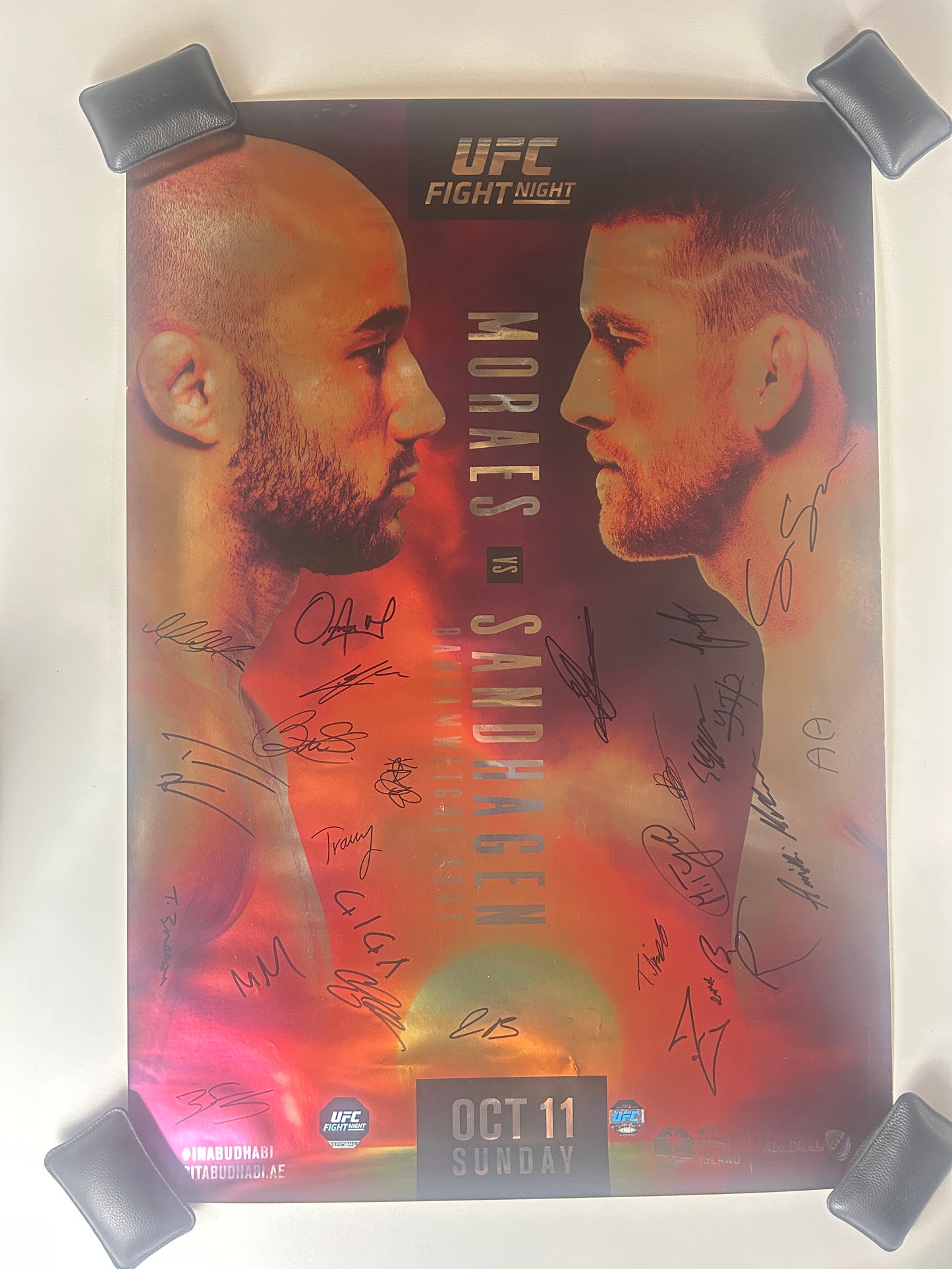 UFC Moraes vs. Cory Sandhagen Signed Event Poster (Topuria and DDP UFC DEBUT)