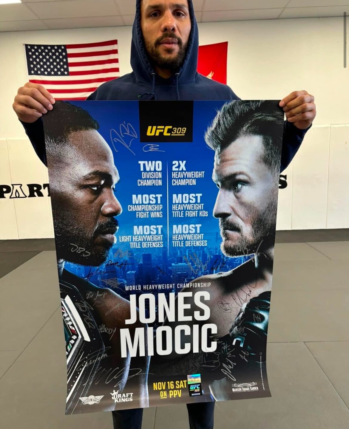 UFC 309 Jon Jones Vs Stipe Miocic Signed Event Poster (Eryk Anders Poster)