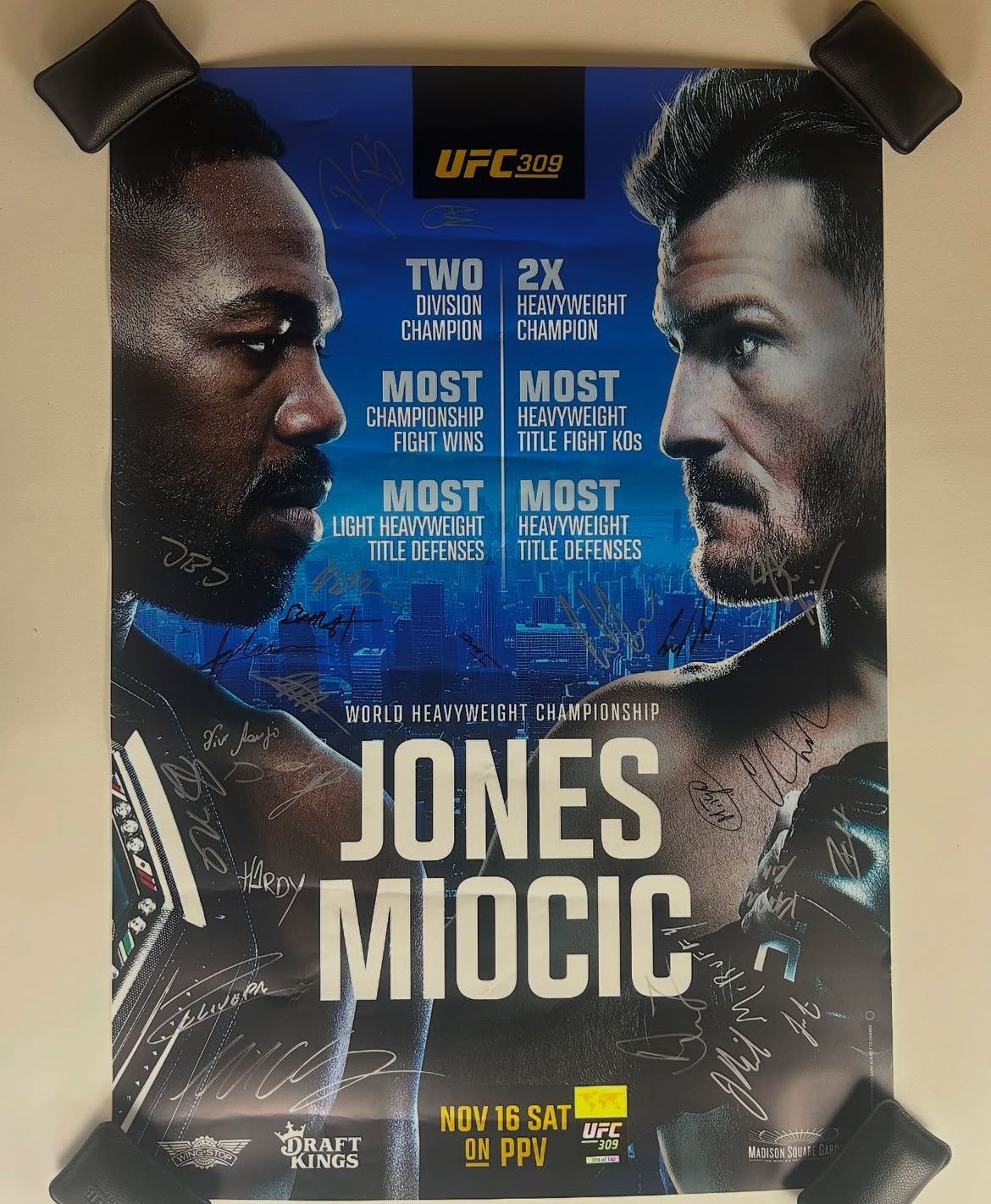 UFC 309 Jon Jones Vs Stipe Miocic Signed Event Poster (Eryk Anders Poster)
