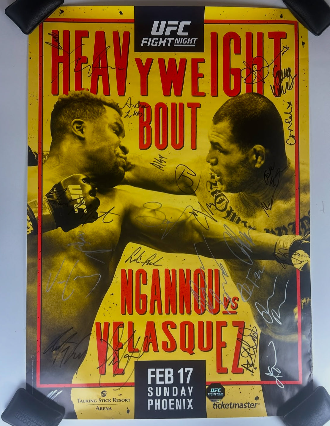 UFC Francis Ngannou vs Cain Velasquez Signed Event Poster
