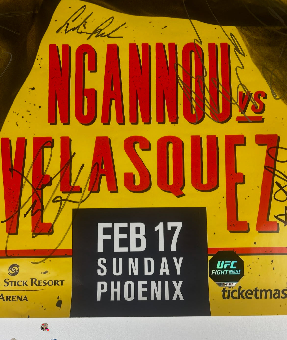 UFC Francis Ngannou vs Cain Velasquez Signed Event Poster