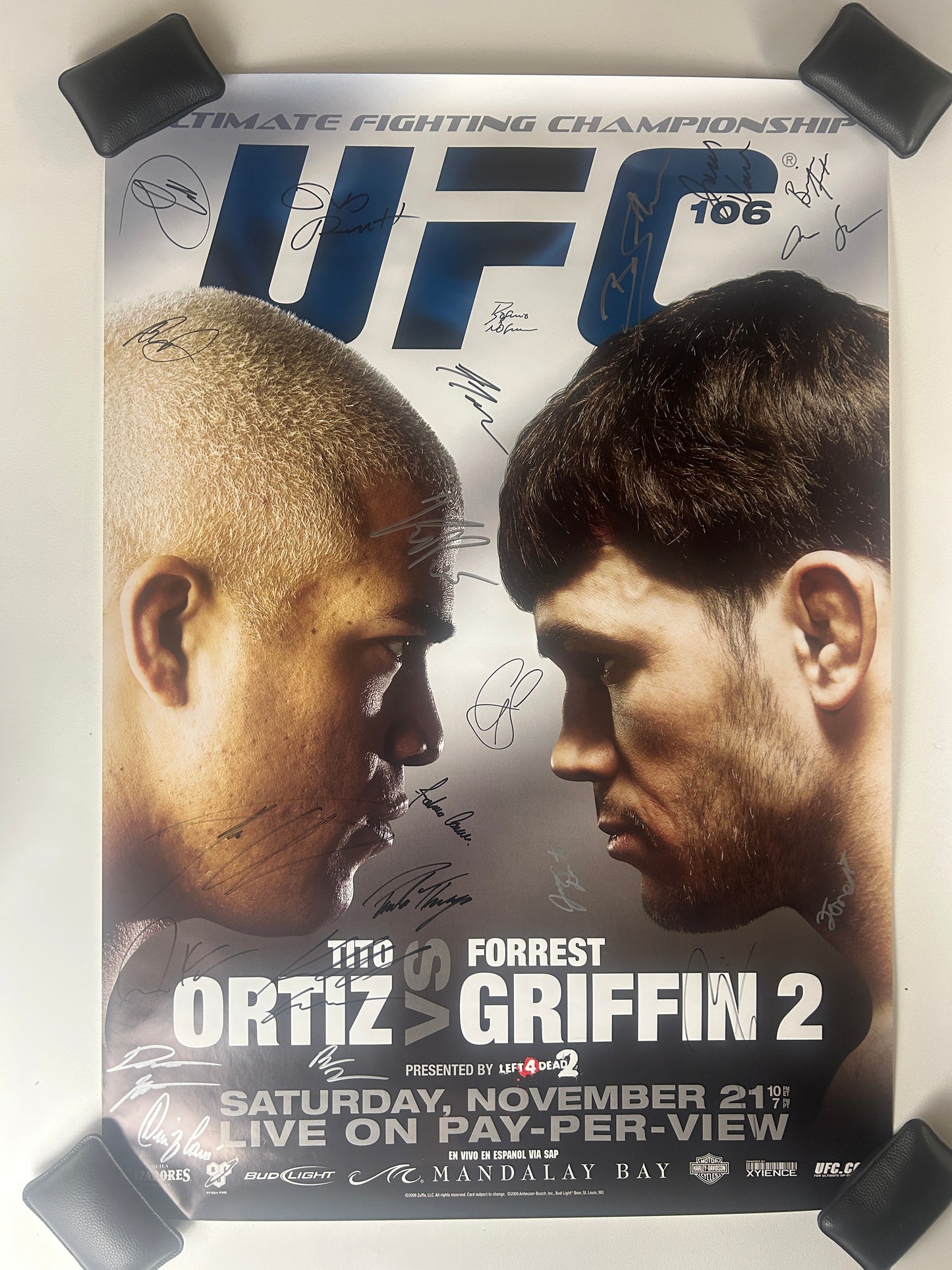 UFC 106 Forrest Griffin Vs Tito Ortiz 2 Signed Event Poster