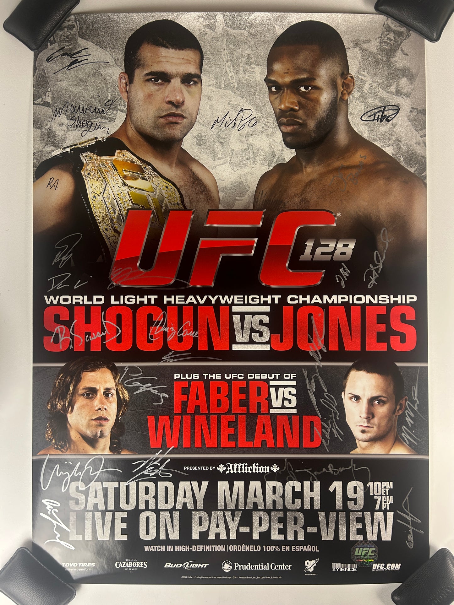 UFC 128 Shogun Vs Jon Jones Signed Event Poster