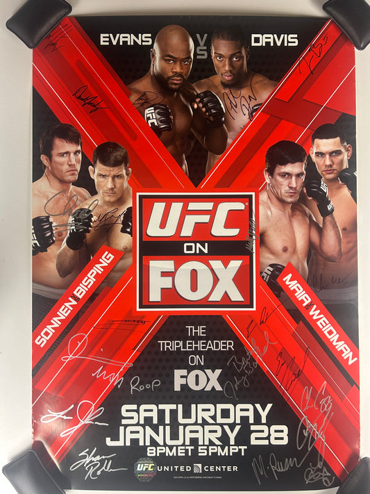 UFC Evans Vs Davis Signed Event Poster (Chicago)