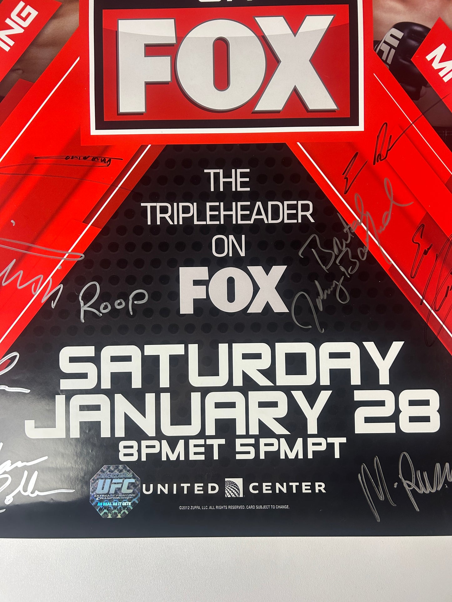 UFC Evans Vs Davis Signed Event Poster (Chicago)