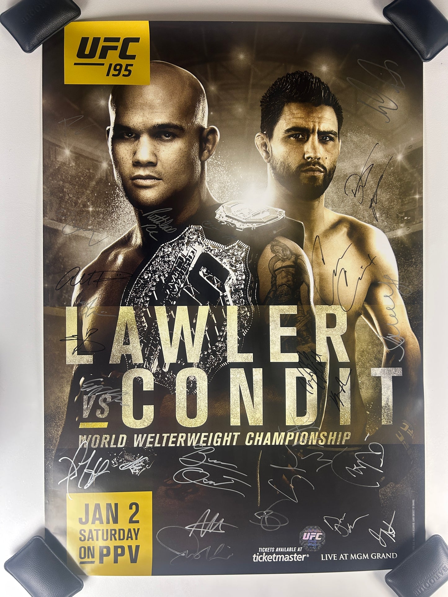 UFC 195 Robbie Lawler Vs Carlos Condit Signed Event Poster