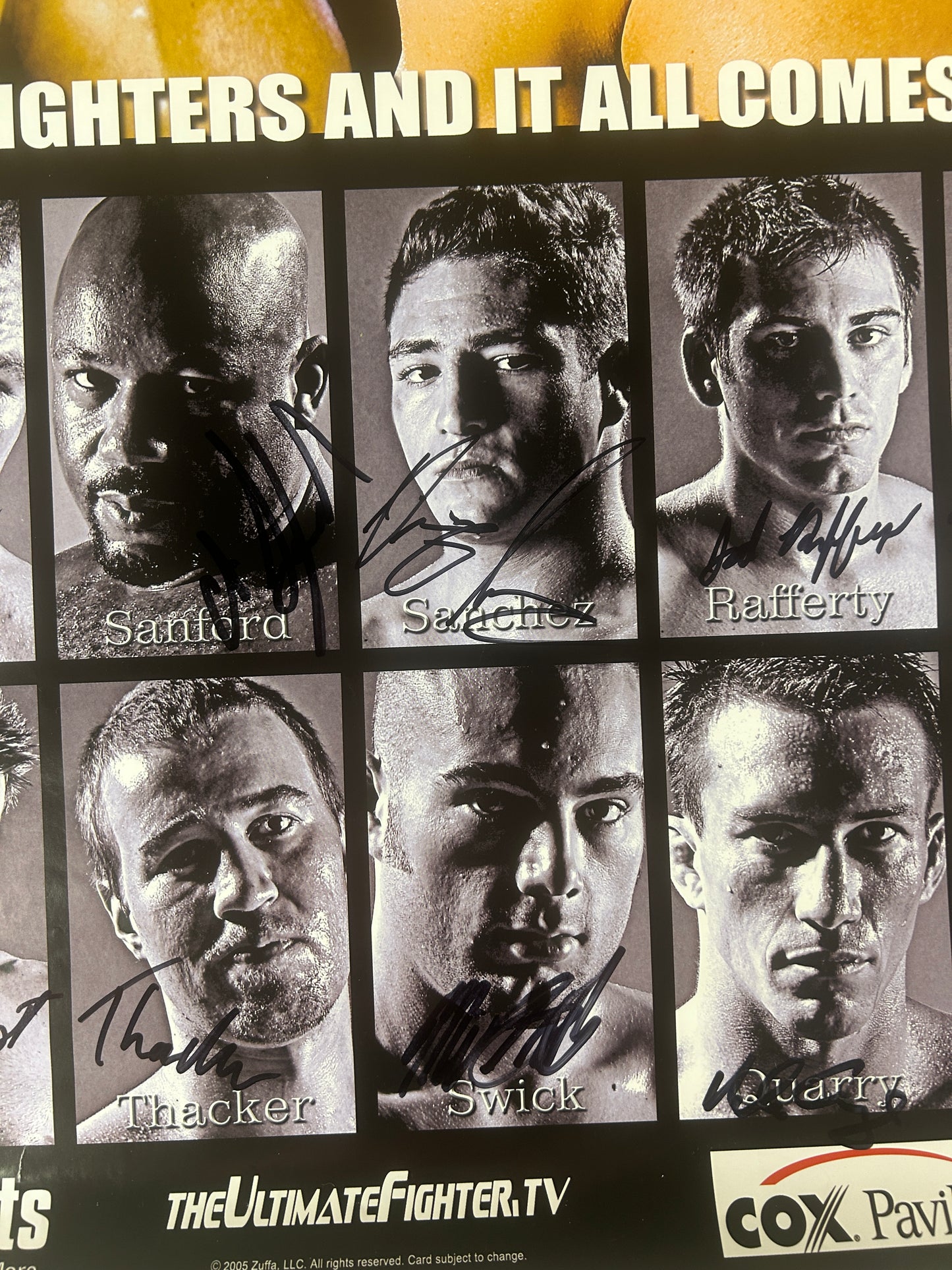 UFC TUF 1 Shamrock Vs Franklin Signed Event Poster