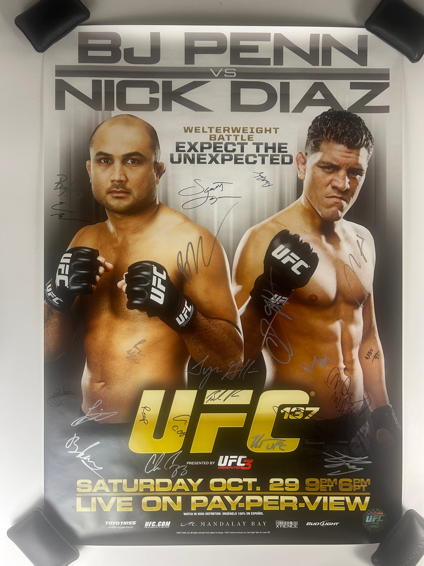 UFC 137 Nick Diaz Vs BJ Penn Signed Event Poster
