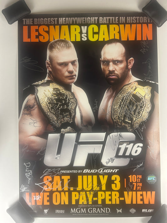 UFC 116 Brock Lesnar Vs Carwin Signed Event Poster