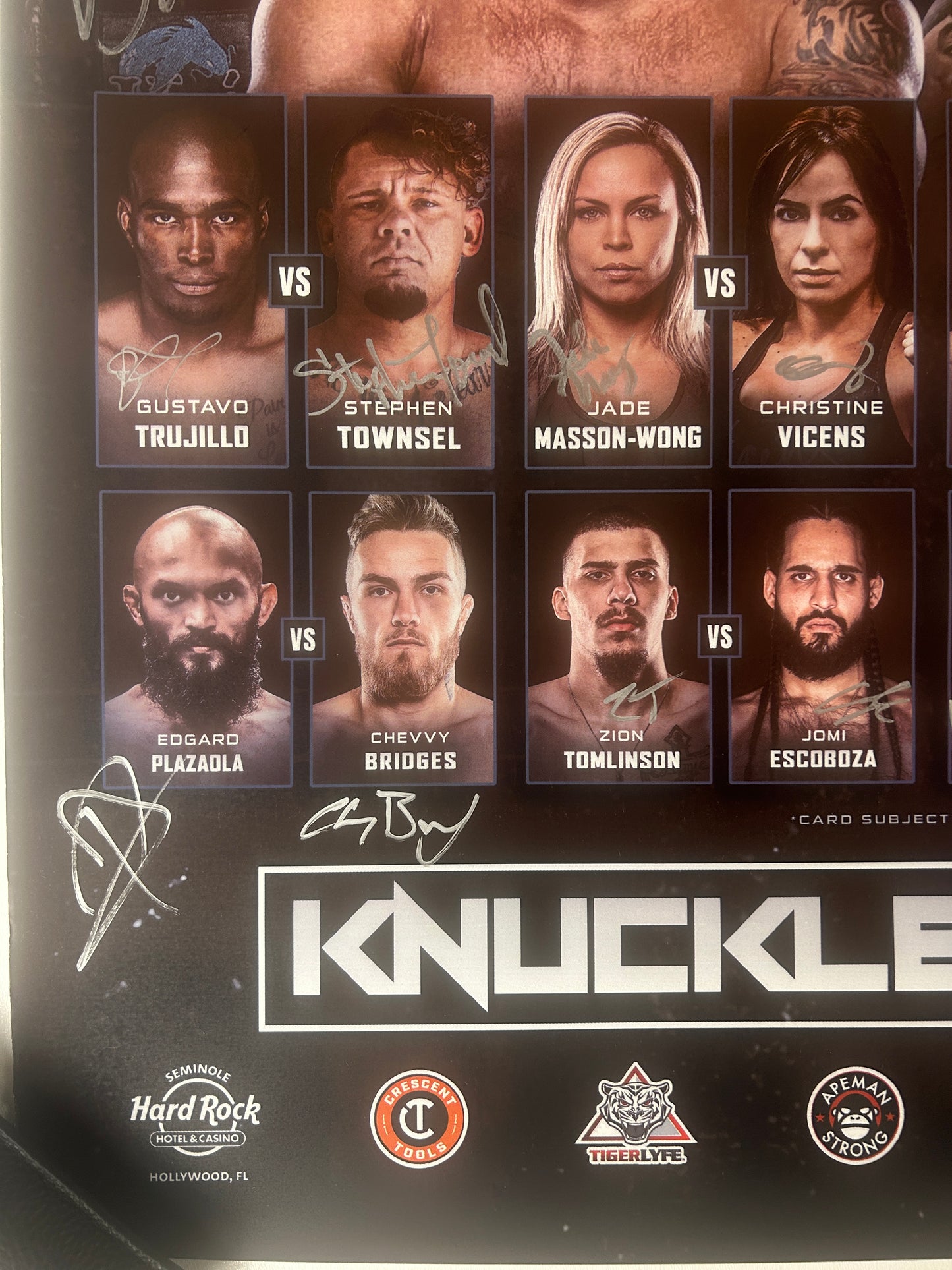 BKFC Knucklemania 2 Mike Perry Vs Lane Signed Event Poster