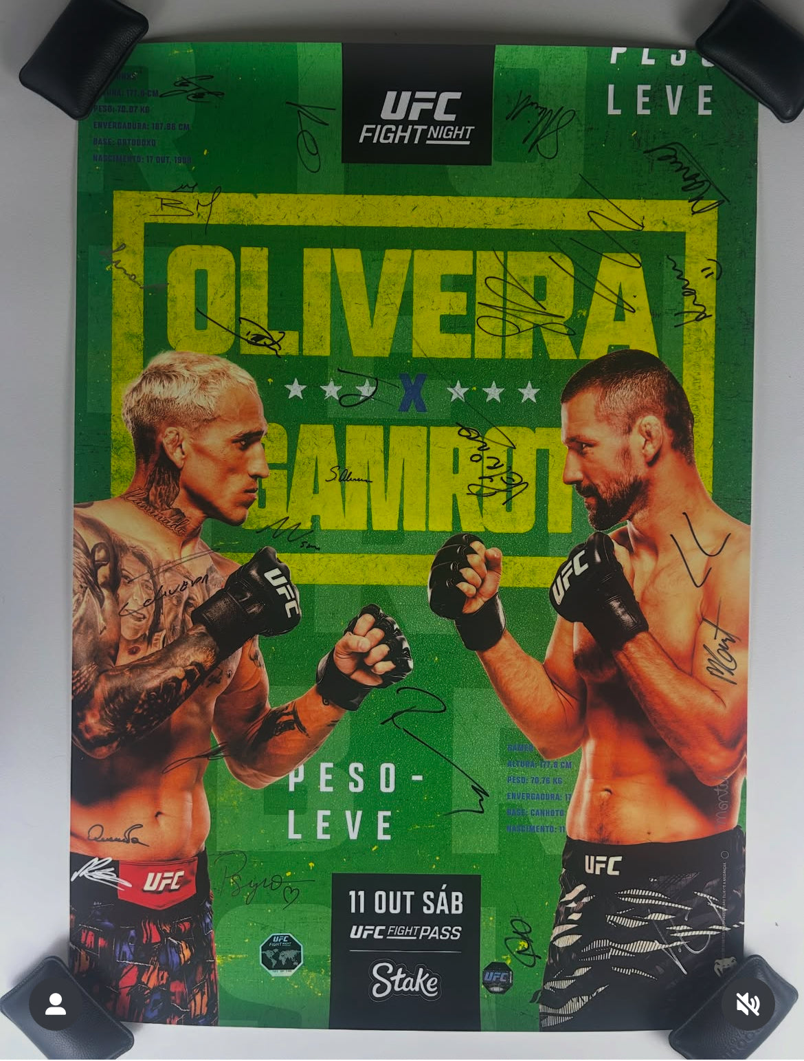 UFC Charles Oliveira Vs Gamrot Signed Event Poster