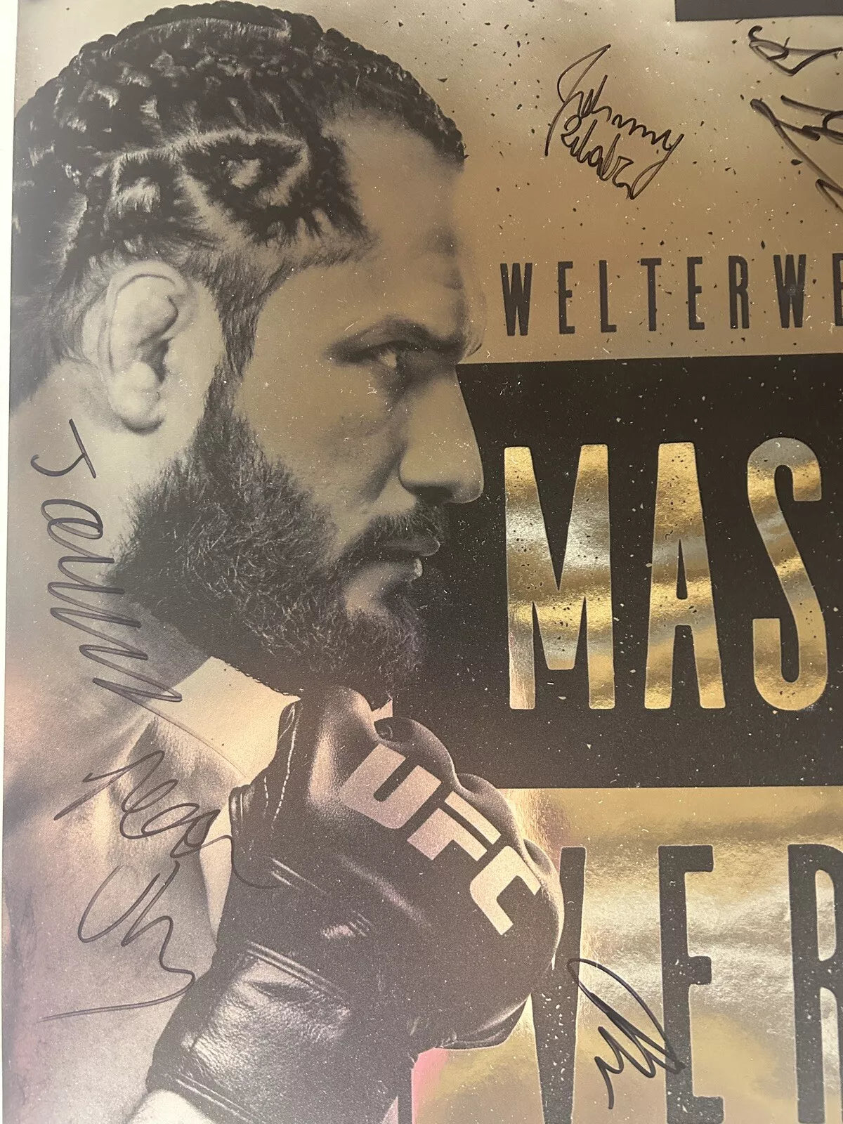 BMF 1 UFC 244 Jorge Masvidal Vs Nate Diaz Signed Event Poster SBC (damage)