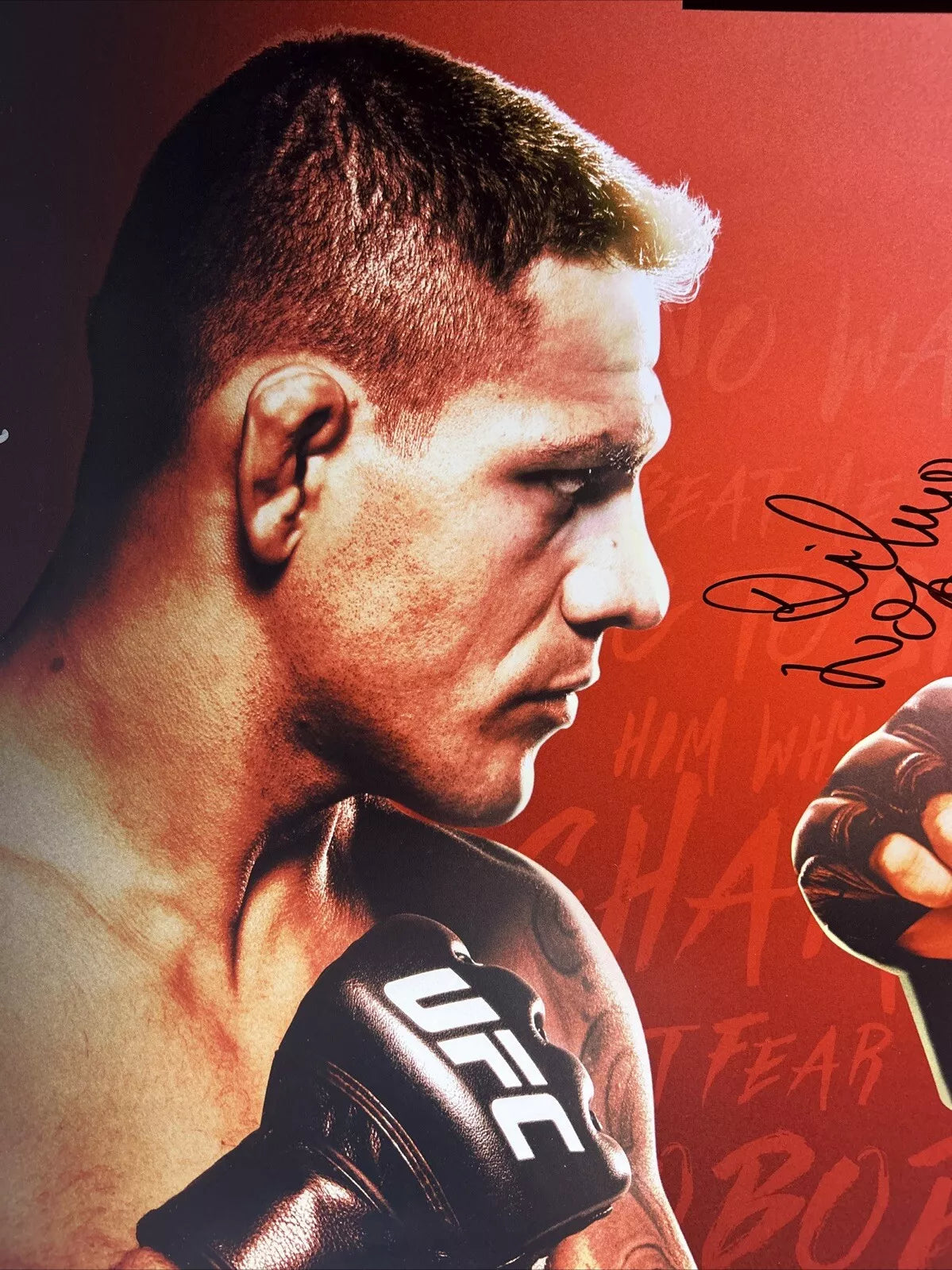 UFC Rafael 'RDA" Dos Anjos VS Eddie Alvarez Signed Event Poster SBC FREE Program